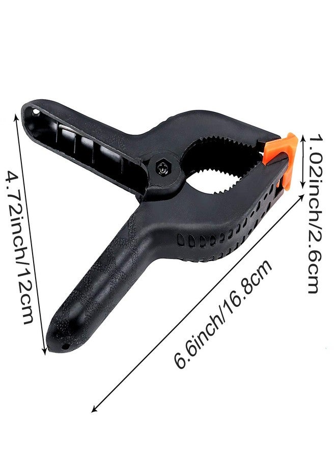 ZOENHOU 6 Inch 12 PCS Spring Clamp Set, Nylon Plastic Clips Heavy Duty Clamp with Flexible Jaw Pad and Anti-slip Handles for Woodworking Backdrop Photo Studio Craft DIY Art - Image 2