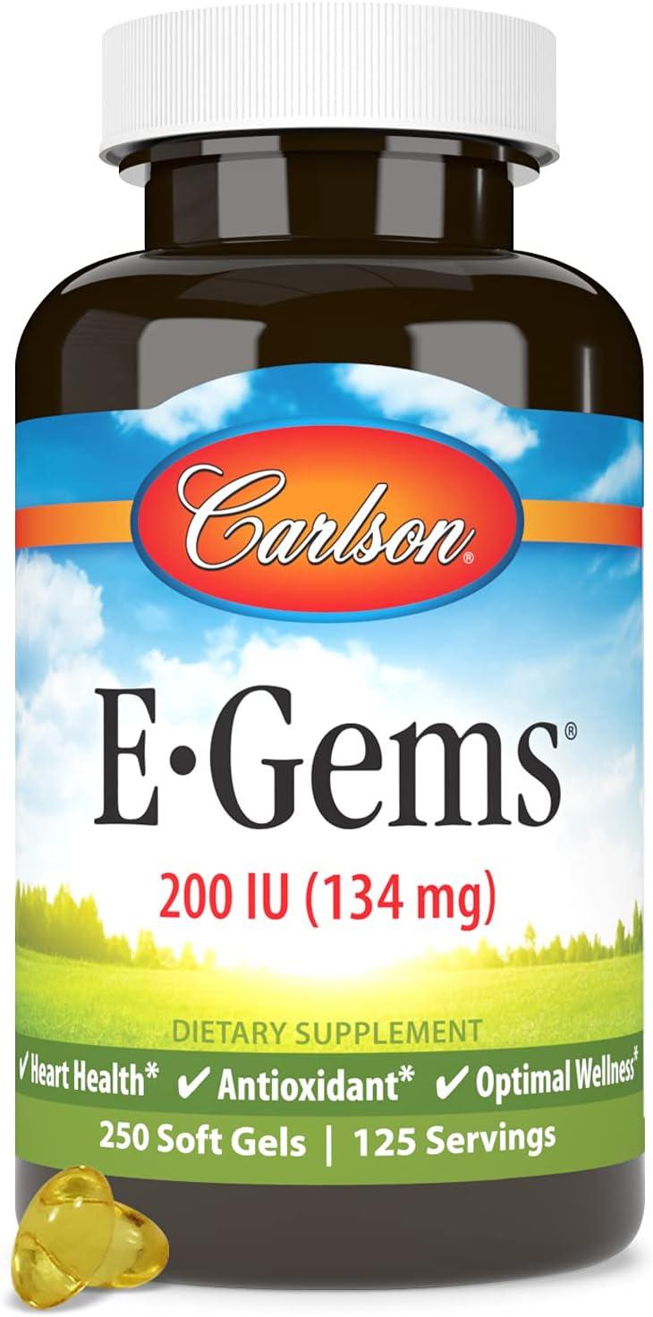 Carlson E-Gems Vitamin E Soft Gels for Optimal Wellness - Image 1