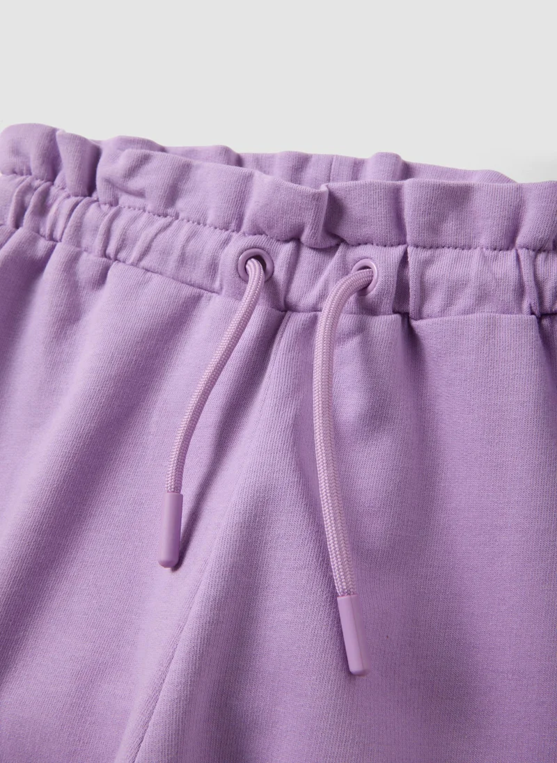 Ovs  OVS White And Purple Stretch Cotton Set With Top And Shorts for Women | Best Price UAE