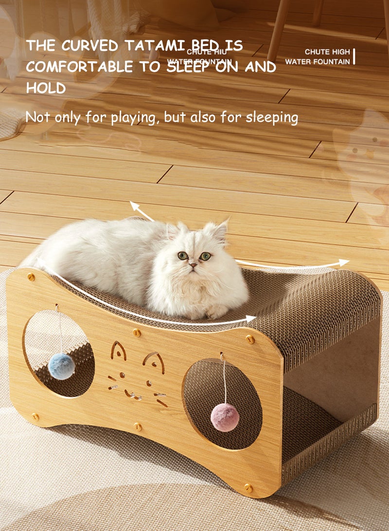 Kidle Cat Scratching Board Cat Bed Wear-Resistant Non-chip-Free Integrated Cat House Four Seasons Scratch-Resistant Cat Column Vertical Cat Climbing Frame Cat Toy - Image 4
