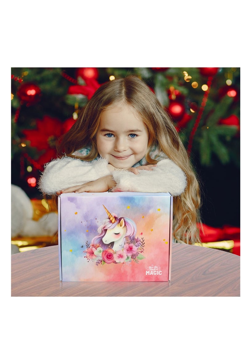 XiuWoo - Unicorn Gifts Toys for Girls Age 4-6 Unicorn Stuff Birthday Gift Set with Glow in The Dark Unicorn Blanket - Image 1