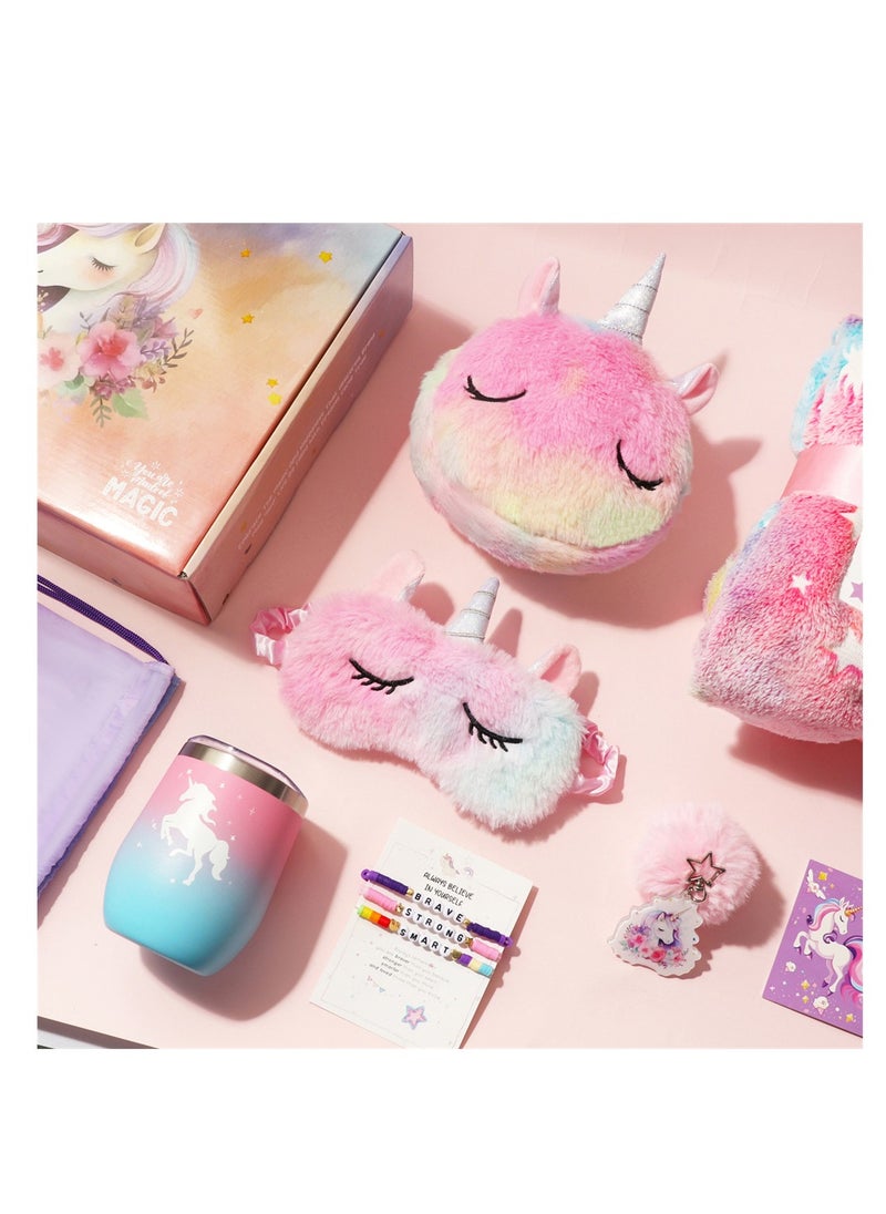 XiuWoo - Unicorn Gifts Toys for Girls Age 4-6 Unicorn Stuff Birthday Gift Set with Glow in The Dark Unicorn Blanket - Image 1
