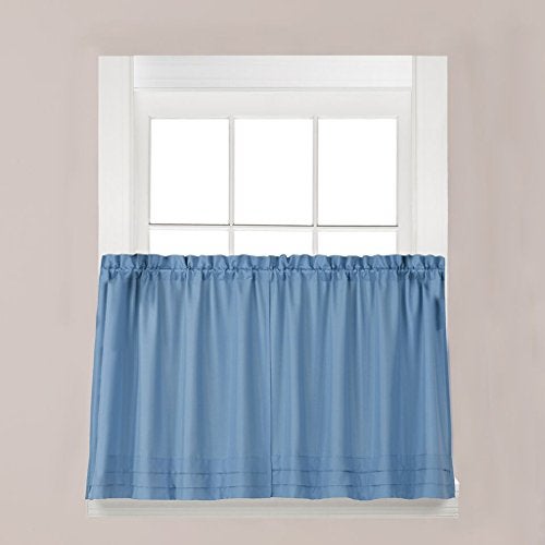 SKL Home Holden Curtain Tier Pair, 57" x 24", Smoke, 2 Count - Image 1