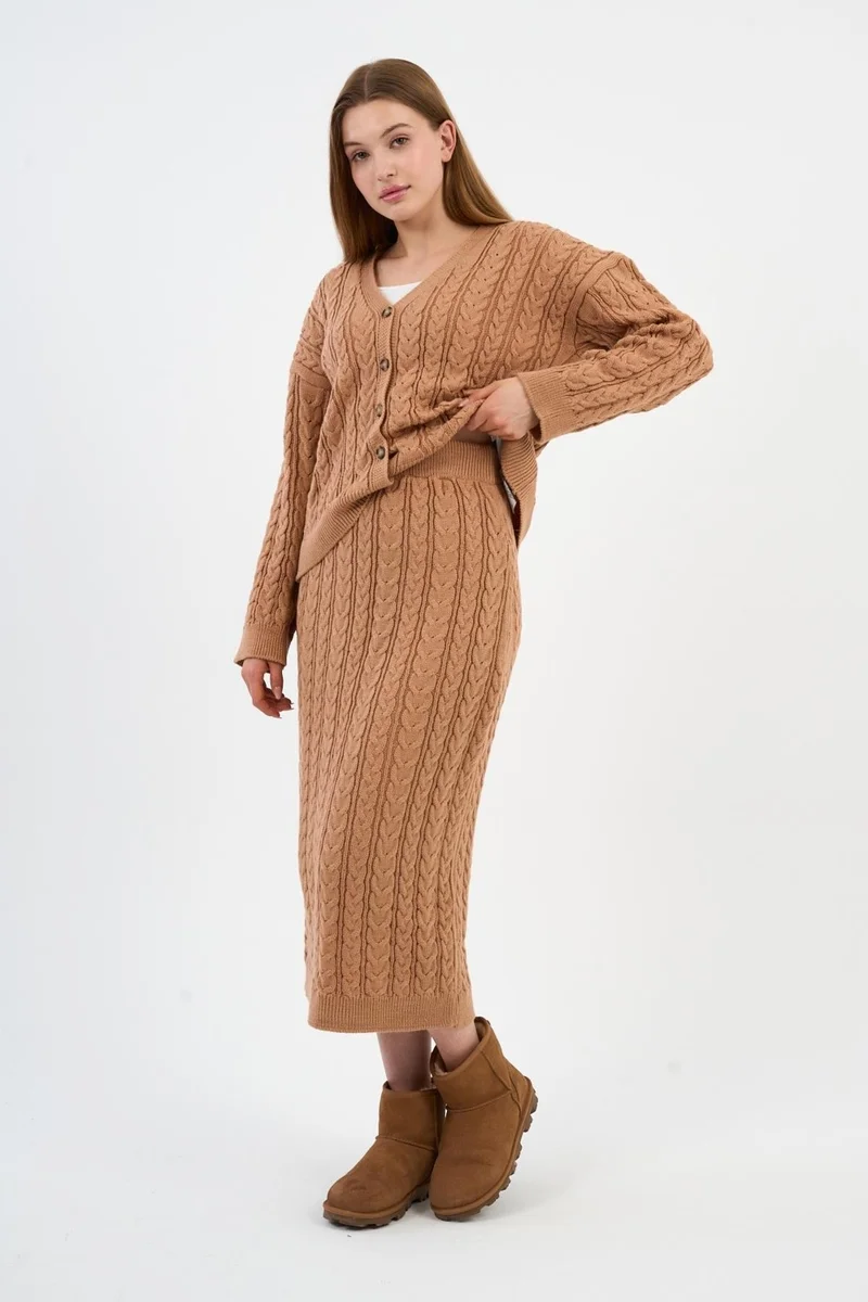 الكسندر جاردي Hair Knitted Cardigan SET (A92432-S)