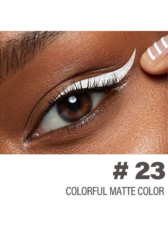 بوداير أيلاينر ملون، قلم أيلاينر سائل، يجف بسرعة، سهل التلوين، بريق ودقة مات، قلم تحديد عيون دقيق، لا يتقشر ولا يلطخ، مقاوم للماء وطويل الأمد، قلم أيلاينر رقم 23 أبيض - Image 2