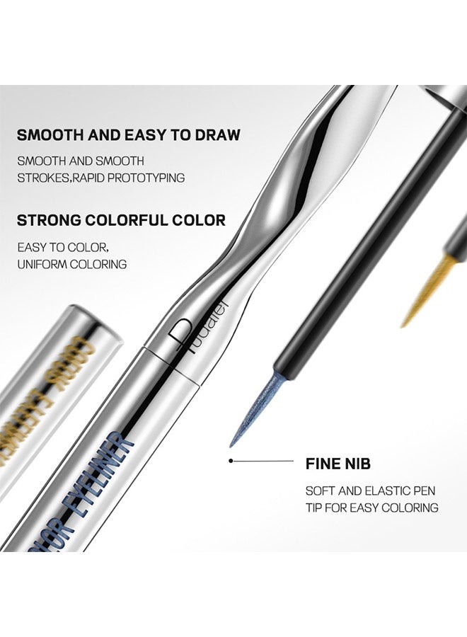 بوداير أيلاينر ملون، قلم أيلاينر سائل، يجف بسرعة، سهل التلوين، بريق ودقة مات، قلم تحديد عيون دقيق، لا يتقشر ولا يلطخ، مقاوم للماء وطويل الأمد، قلم أيلاينر رقم 23 أبيض - Image 5