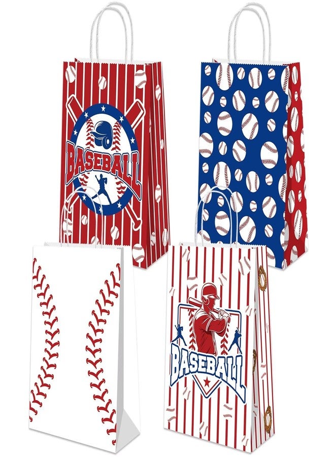 BQC 16 Pcs Baseball Gift Bags with Handles for Baseball Party Decorations Baseball Goodie Bags Baseball Paper Bags Baseball Party Favors - Image 1