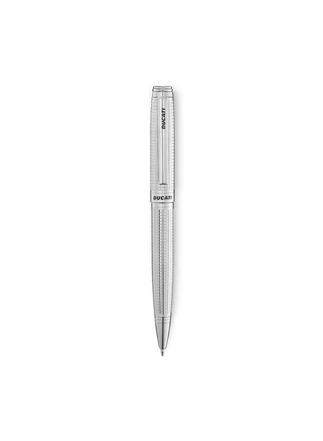 Ducati Leggenda Full Stainless Steel Twist Ballpoint Pen for Men, Blue Ink - Image 1