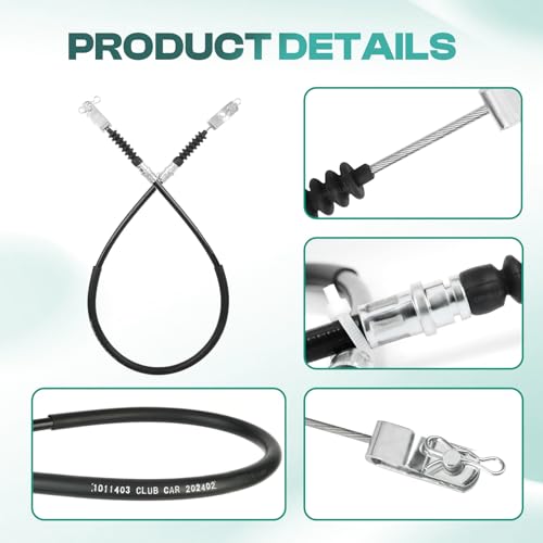 Drive-up Club Car DS Brake Cable Kit Driver and Passenger Side Stainless Steel Core Cable for 1981-1999 1011403 - Image 2