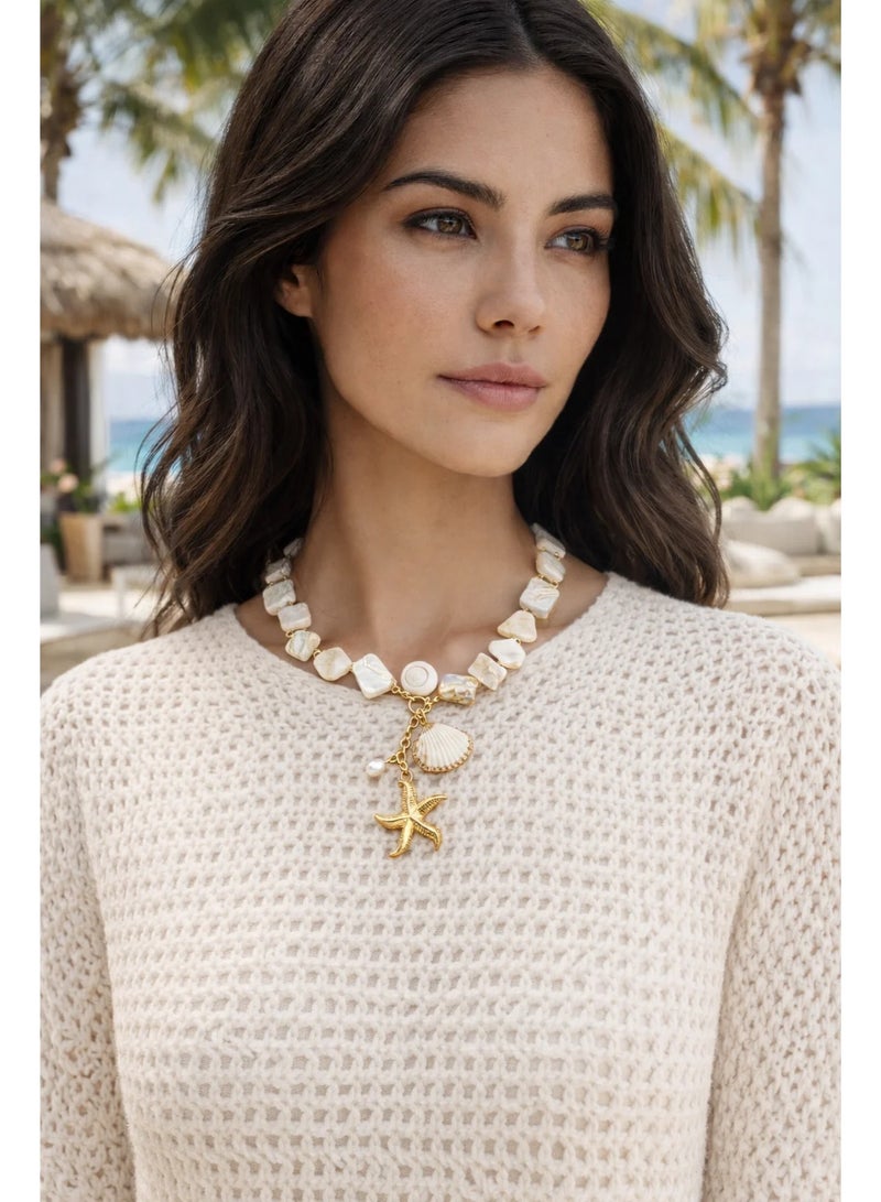 Bariq The Marisol Shell & Starfish Necklace - Tarnish Free - Image 3