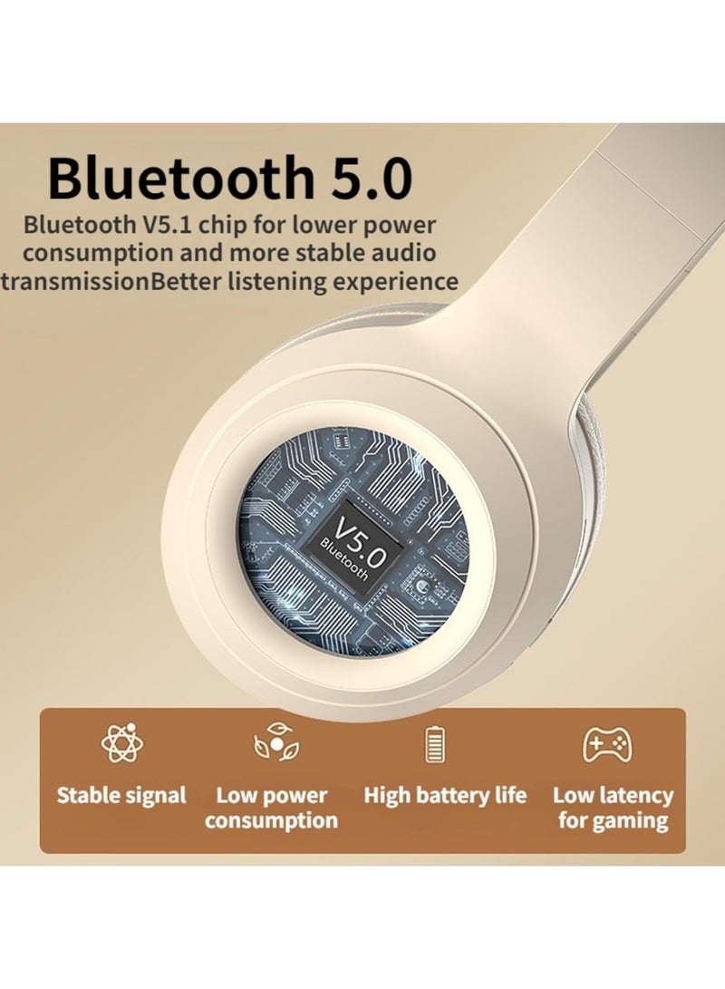 Picun F2 Wireless On-Ear Headphones Pure Bass 46H Battery Speed Charge Fast Usb Type-C Foldable White - Image 4