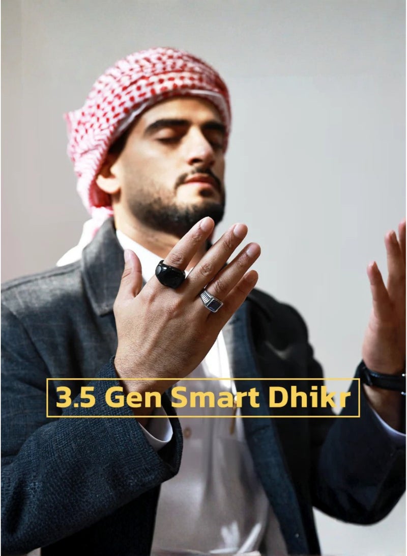 WESLAMIC iTasbih Faith Smart Tasbih Ring – OLED Display, Digital Zikr Counter, Prayer Reminders, 5 Adjustable Sizes, Waterproof, Wireless Charging, Bluetooth Enabled Islamic Smart Ring - Image 5