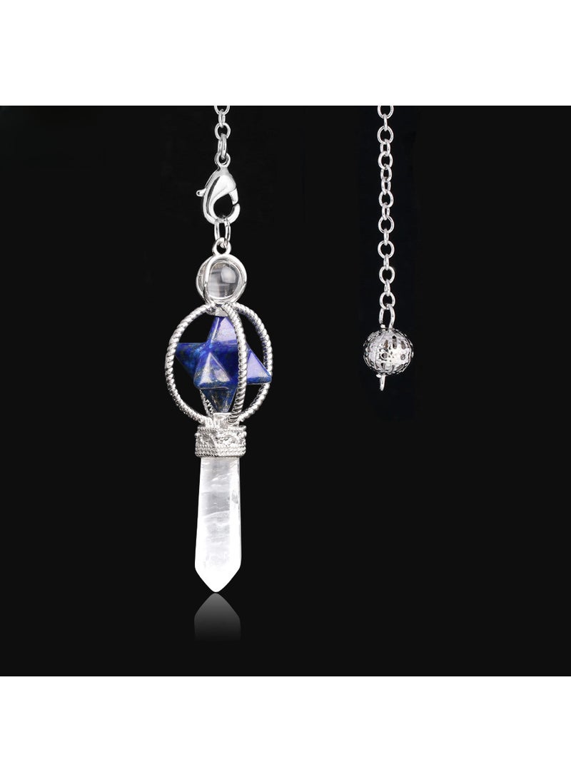 Generic CSJA Merkaba Star Pendulum Pendant Rotatable Jewelry F770 Qingjin-F770-Lapis 