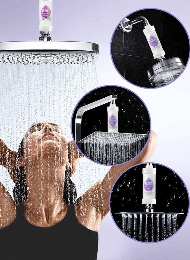 Monda Shower Head Filter - Vitamin C Shower Infuser , Hard Water Softener, Chlorine & Fluoride Shower Filter, Water Purifying Filtered Shower Head with Beads, Helps Dry Skin & Hair Loss (Lavender) - Image 3