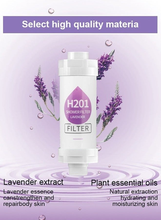 Monda Shower Head Filter - Vitamin C Shower Infuser , Hard Water Softener, Chlorine & Fluoride Shower Filter, Water Purifying Filtered Shower Head with Beads, Helps Dry Skin & Hair Loss (Lavender) - Image 2