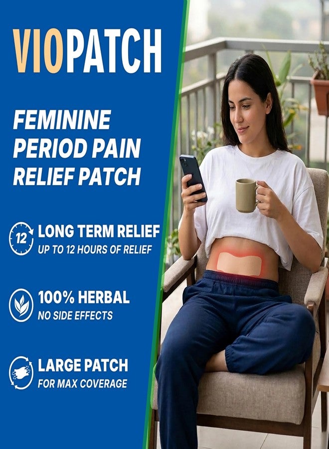 Viopatch Feminine Period Pain Relief Patch - Pack of 10 Patches | Instant & Long Lasting Relief from abdominal cramp pain | All Natural Ingredients | No Side Effects - Image 2