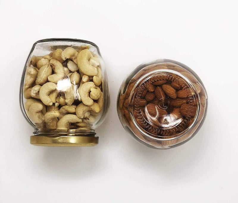 SITOVI Transparent Glass Jar and Container Air Tight Gold Lid for Kitchen 400 ml Pot Glass Mataka Jar with Airtight Metal Lid Pack of (6) - Image 5
