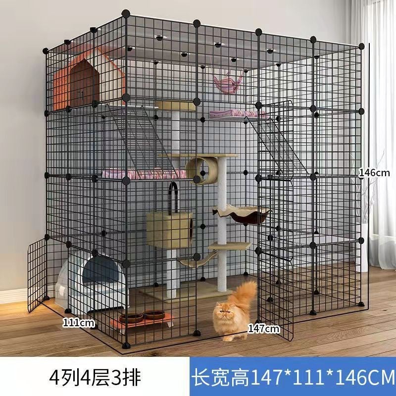 Cat Cage Home Villa Super Large Free Space Indoor Large Cat House Cat House Large Apartment Cat Pet Cage - Image 2
