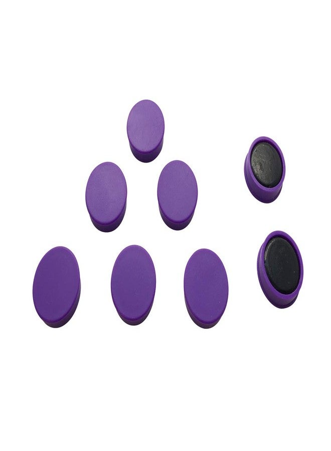 Janrax Pack of 12 Purple Round Flat Magnets - 24mm Whiteboard Office Fridge - by Janrax - Image 1