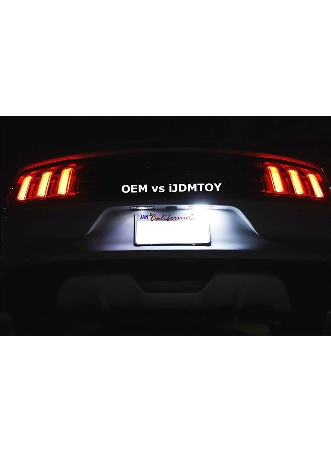 iJDMTOY OEM-Fit 3W Full LED License Plate Light Kit Compatible With Ford 2015-up Mustang, Powered by 18-SMD Xenon White LED  - Image 3