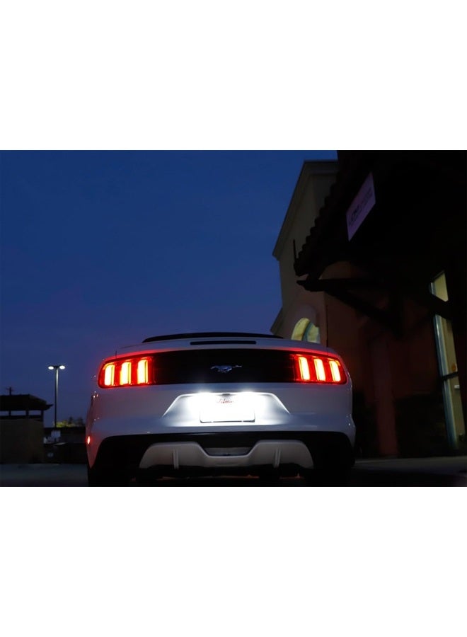 iJDMTOY OEM-Fit 3W Full LED License Plate Light Kit Compatible With Ford 2015-up Mustang, Powered by 18-SMD Xenon White LED  - Image 5