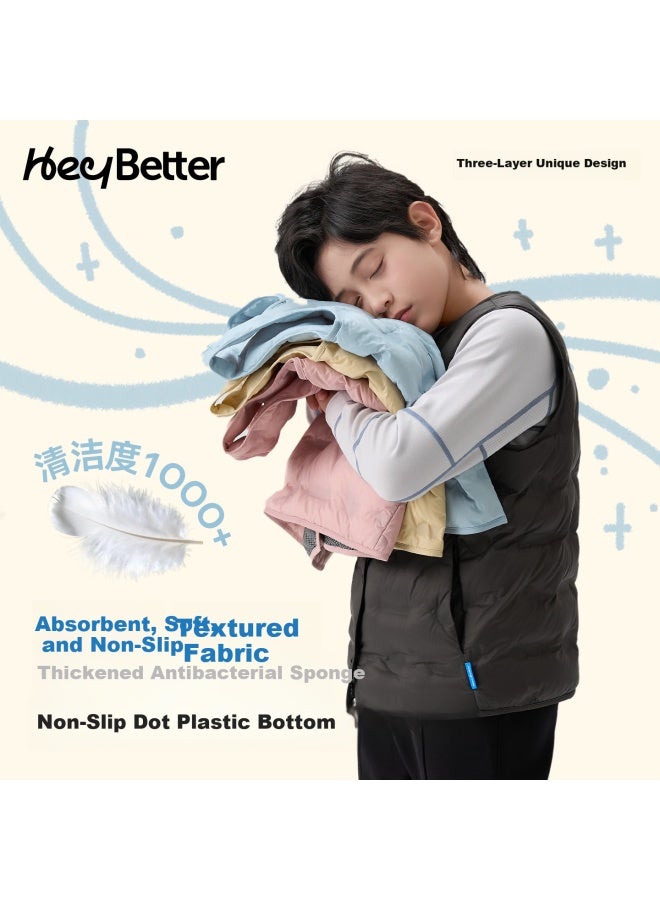 Heybetter Children's Goose Down Vest For 0°-10° - Warm Belly, Feather Gray Blue 120 - Image 2