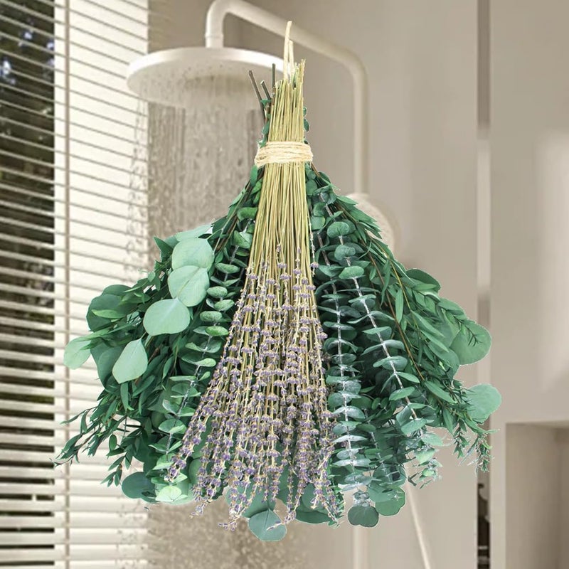 DTXMOH Shower Plant, 67 Stems Dried Eucalyptus and Lavender Bundle for Shower Hanging, Bathroom & Home Décor - Image 1