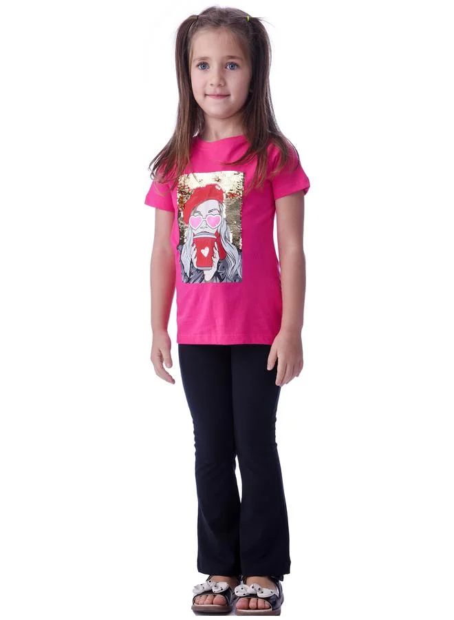 فكتور اند جين Sequined Top & Flared Leggings Set by Styli