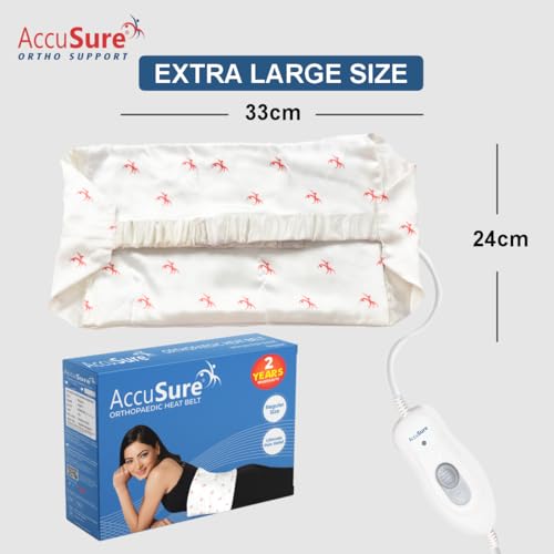 AccuSure H3002 Heating Pad (33×24 cm) | Extra Large Size Electric Heat Pad for Back Pain & Period Pain Relief | Fast Heating | 3 Heat Settings | Reusable Pad for Men & Women | 2 Year Warranty | Unisex Use - Image 2