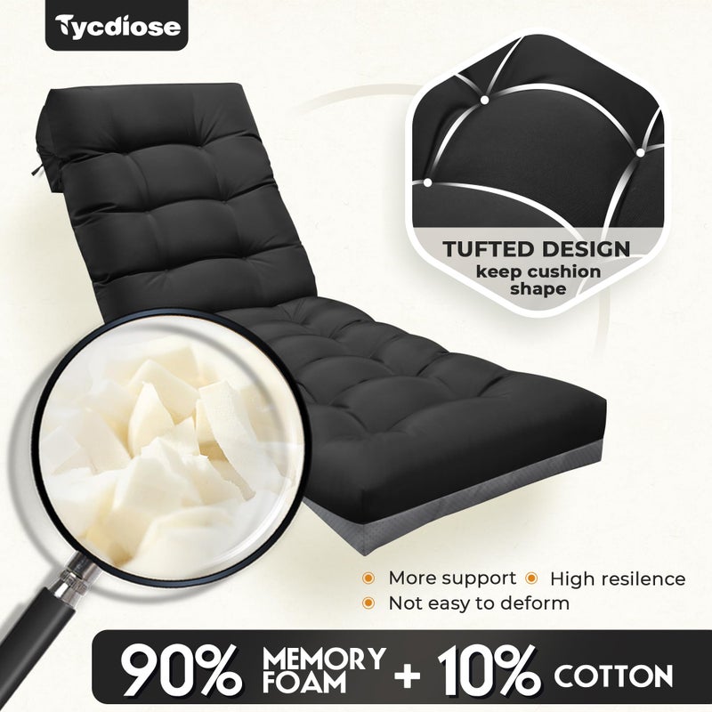 Tycdiose Outdoor Chaise Lounge Chair Cushion, 71 x 22 x 4.7 Inches Waterproof Chaise Lounge Cushions Replacement for Outdoor Furniture, Thickened Non-Slip Patio Lounge Chair Cushions, Blue Enchantress - Image 5