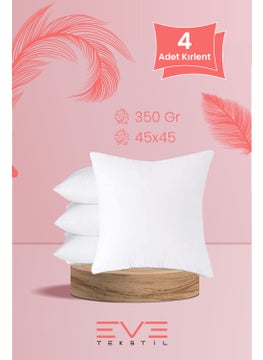 Eve Tekstil 4 Pieces Silicone Fiber Filled Square Throw Pillow Inner Pillow 350 gr  - Image 1