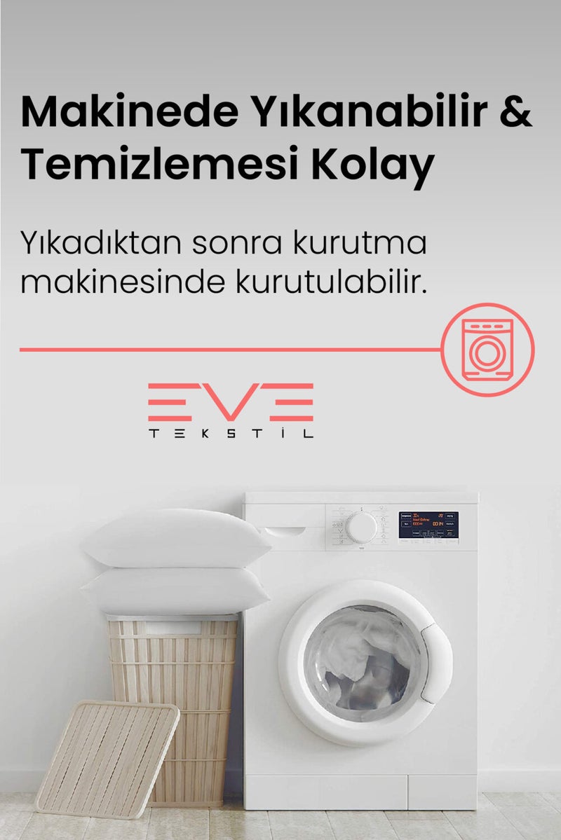 Eve Tekstil 4 قطع وسادة رمي مربع محشوة بألياف السيليكون 350 جرام  - Image 3
