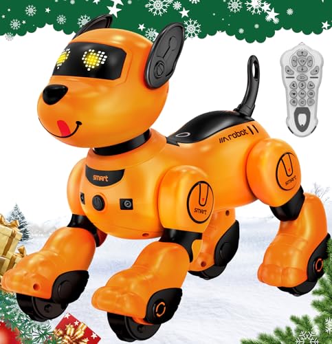 anysun Robot Dog Toy for Kids Programmable Remote Control Robots Puppy with Follow Up Touch Sensors Dancing Singing Smart Stunt Robot Pet Interactive Robotic Dog for Kids Orange - Image 1