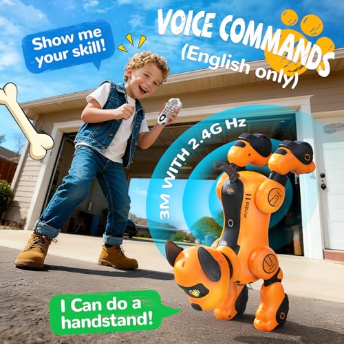 anysun Robot Dog Toy for Kids Programmable Remote Control Robots Puppy with Follow Up Touch Sensors Dancing Singing Smart Stunt Robot Pet Interactive Robotic Dog for Kids Orange - Image 5