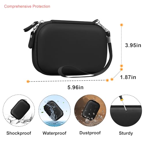 Elonbo Carrying Case for Canon Ivy 2/ Canon Ivy Mini Photo Printer, Portable Instant Smartphone Color Print Digital Camera Hard Travel Bag, Wireless Mobile Picture Printer Storage Holder, Black+Black - Image 3