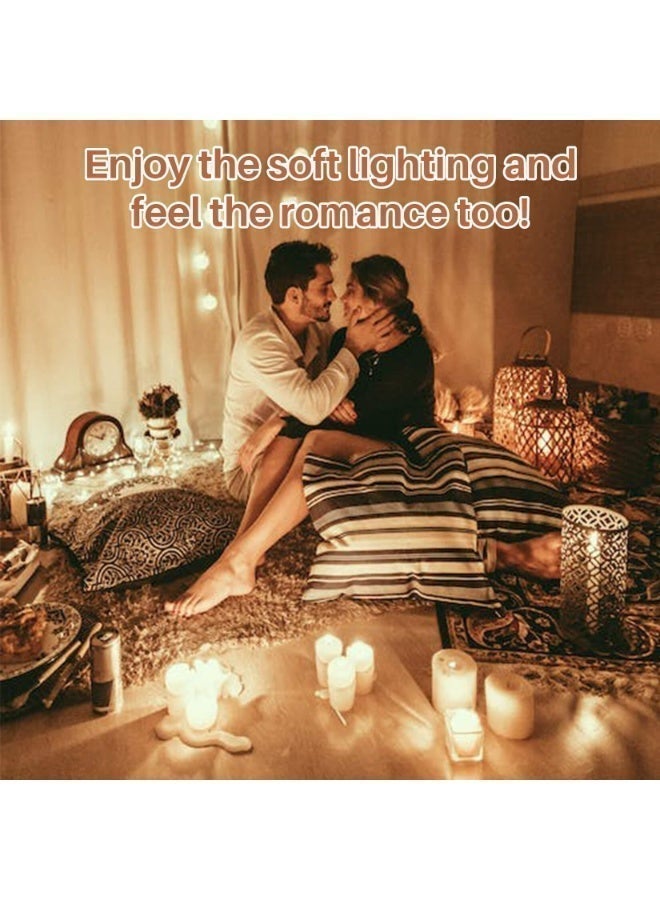 50 شمعة صغيرة غير معطرة، عديمة الدخان، تدوم طويلاً، مصنوعة من شمع الصويا، لتزيين المنزل وحفلات العشاء (أبيض 3.8 × 1.5 سم) - Image 4