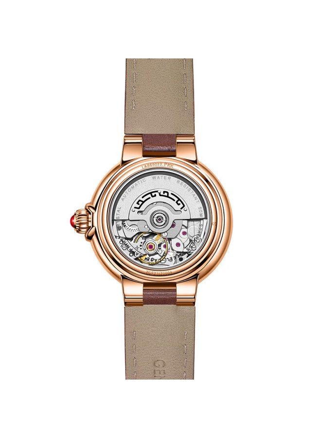 Fiyta "shishi Ruyi" Skeleton Dial Steel Strap Mechanical Women's Watch With Four-leaf Clover Bracelet, Holiday Gift For Girlfriend - Image 5