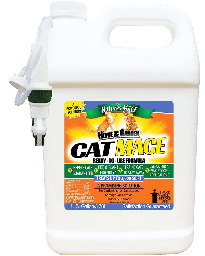 Natures MACE Cat MACE Cat Repellent Spray 1 Gallon Keep Cats Out of Your Lawn and Garden Cat Repellent Outdoor to Keep Cats Away Indoor Safe to use Around People Pets Plants