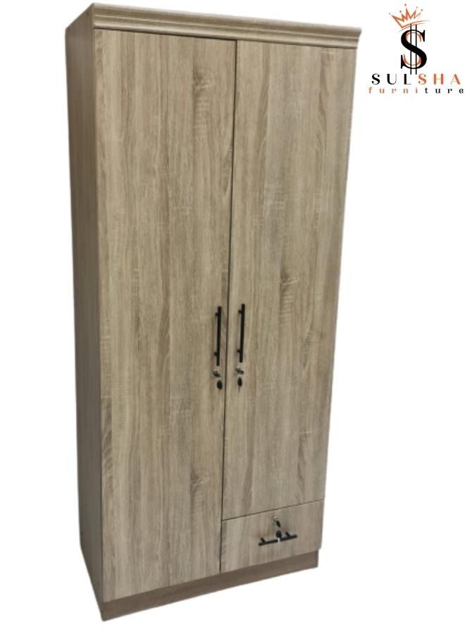 SULSHA 2 Door Wooden Wardrobe Cabinet Cupboard Engineered Wood Perfect Modern Stylish Heavy Duty  - Image 1
