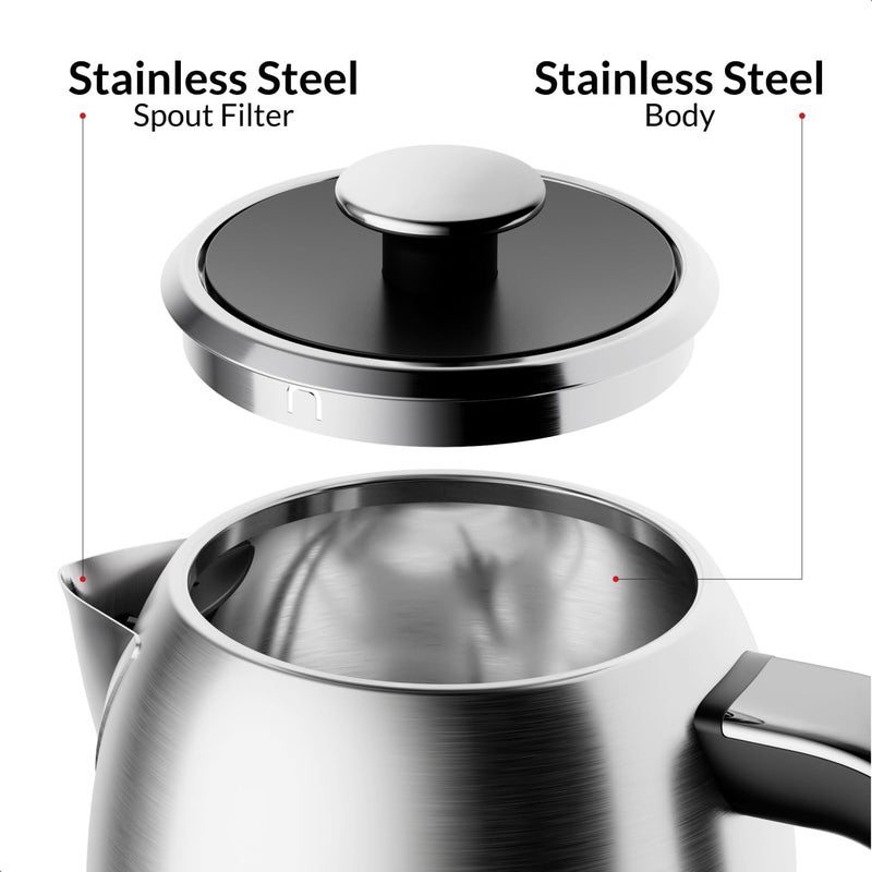 Feller Germany, Retro Style 1.7L Kettle with Thermometer, 2200 W, Stainless Steel Body, STRIX Controller, Dry Boil & Automatic Switch-Off, EK200, 2Y Guarantee-KSA Version (Stainless Steel) - Image 2