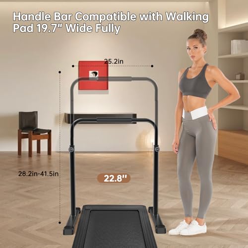 LANGRUI Adjustable Walking Pad Handle only, 19.7 inch Wide, 44 inch Max Height (Black) - Image 4