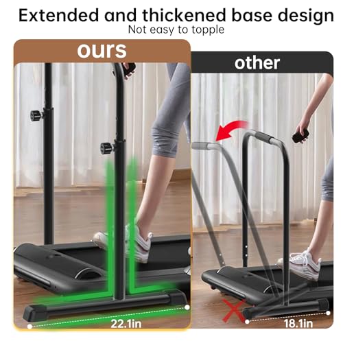 LANGRUI Adjustable Walking Pad Handle only, 19.7 inch Wide, 44 inch Max Height (Black) - Image 2