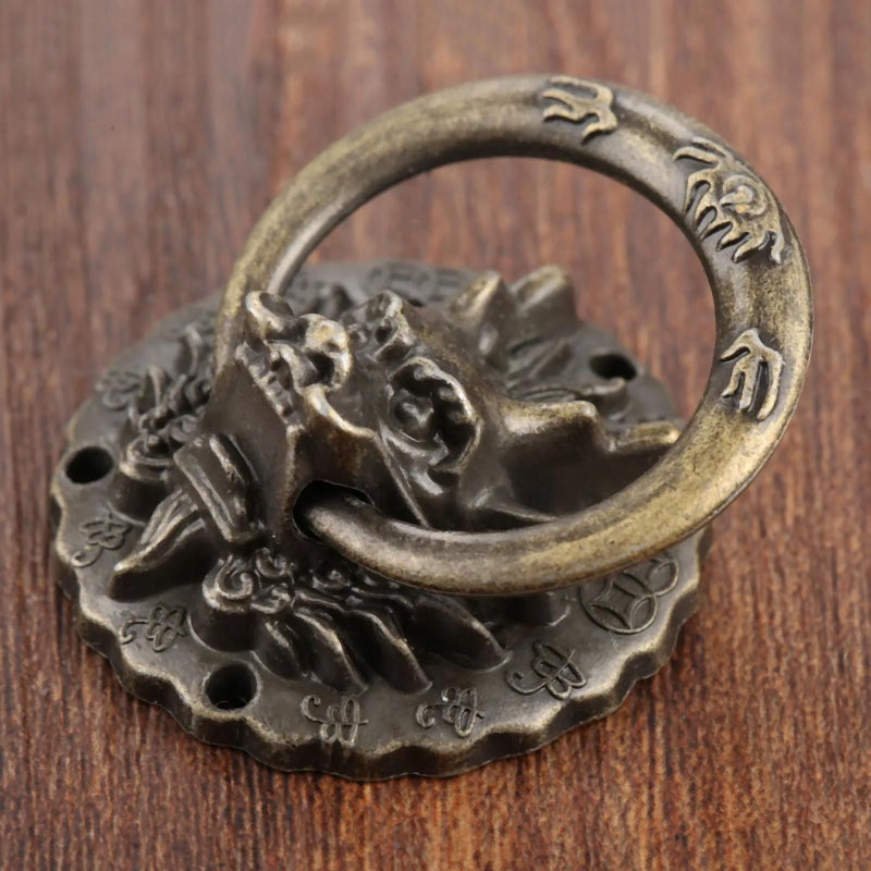 Vintage Dragon Head Pull Handles 2Pcs With Screws Bronze For Dressers Cabinets - Image 5