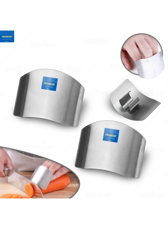 FreshDcart FDCFG Stainless Steel Finger Cutting Protector Hand Guard | Finger Protector Safe Chopping Hand Guard Pack of (2) - Image 5