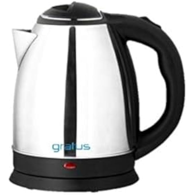 gratus 18 Liter Electric Kettle 1500W Black  Silver Model Gek18Sc 1 Years Full Warranty