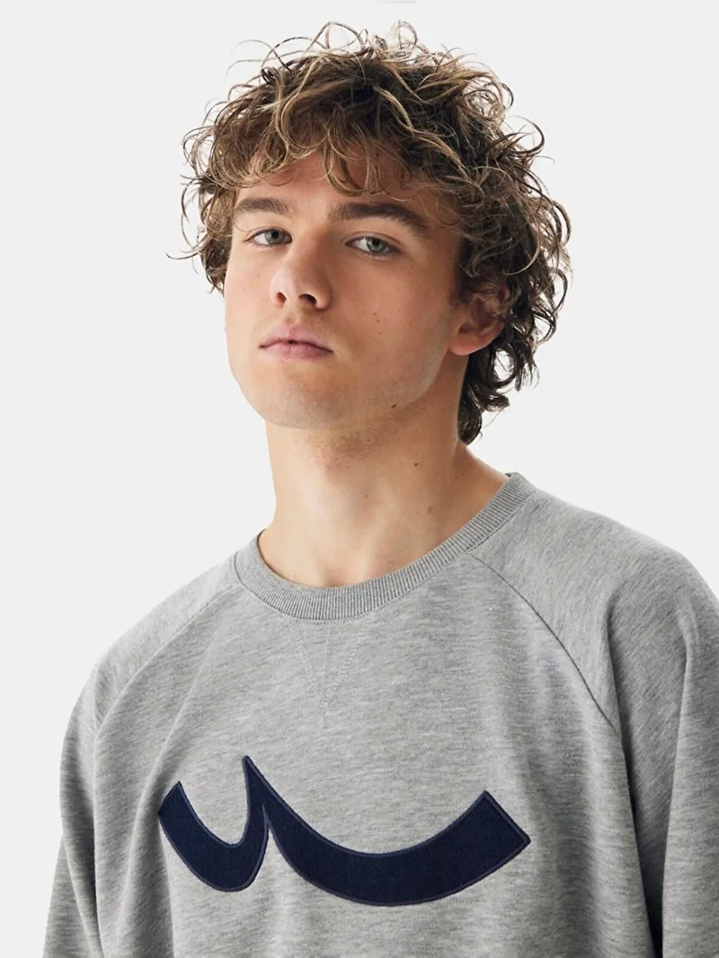 ال تي بي Signed Zero Collar Long Sleeve Regular Fit Gray Sweatshirt