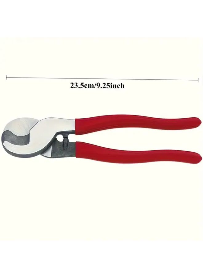 Red High Leverage Cable Cutter Ergonomic Handle Locking Mechanism Insulated Heavy Duty Industrial Tool - Image 2