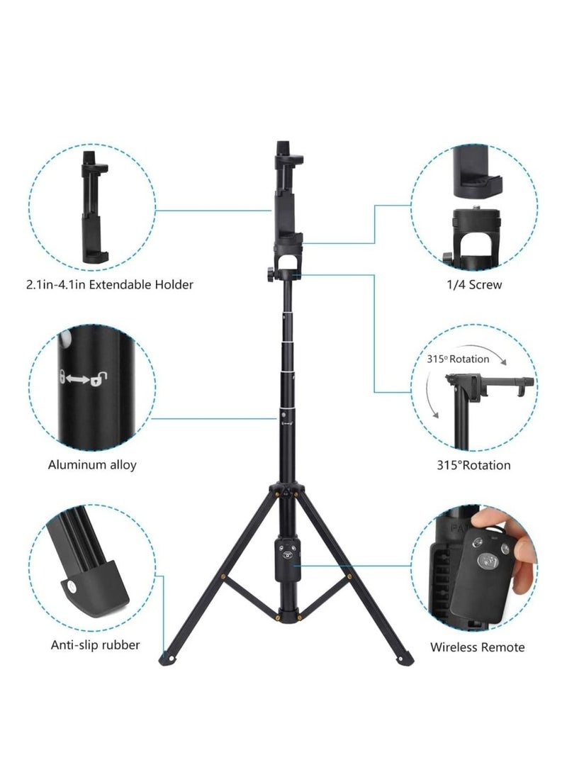 TYCOM - Selfie Stick For Phone Extendable Selfie Stick Tripod with Bluetooth Wireless Remote Phone Holder - Image 1