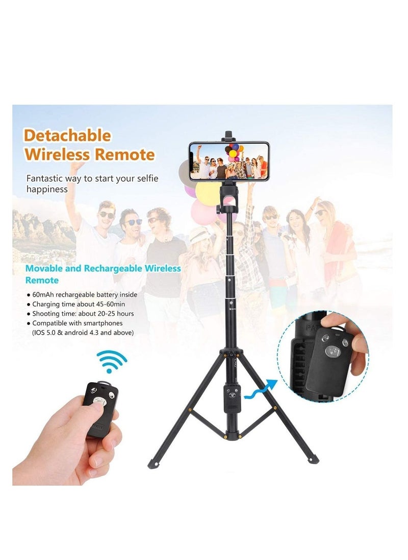 TYCOM - Selfie Stick For Phone Extendable Selfie Stick Tripod with Bluetooth Wireless Remote Phone Holder - Image 1