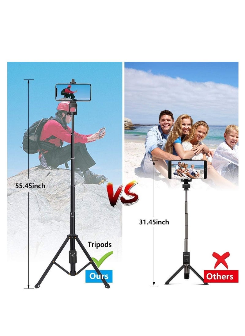 TYCOM - Selfie Stick For Phone Extendable Selfie Stick Tripod with Bluetooth Wireless Remote Phone Holder - Image 1